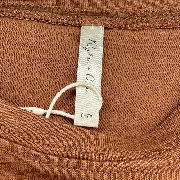 NWT Rylee + Cru Cool Cats Raw Edge Long Sleeve Shirt Size 6-7 - Picture 5 of 5